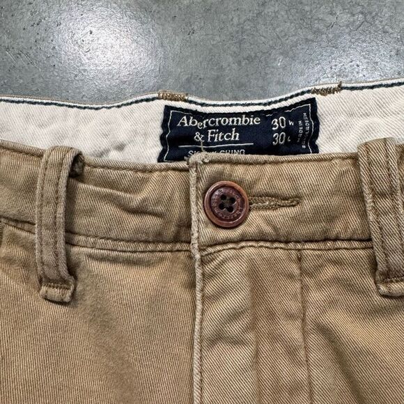 Abercrombie & Fitch Tan Men’s Size 30x27.5 Skinny Chino Cotton Blend Preppy - Picture 12 of 16